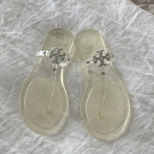 Tory Burch, like new, Mini Miller Flat Thong, Clear, Size 7